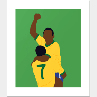 Pele celebration world cup minimalist illustration legends never die Posters and Art